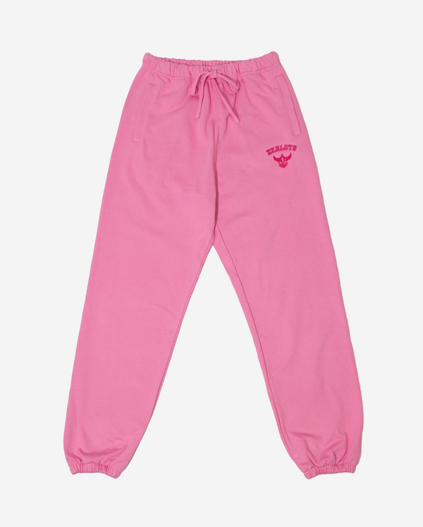 ZEALOTS Shock-Pink Sweatpants - Satin Stitch Embroidery Branding ZEALOTS