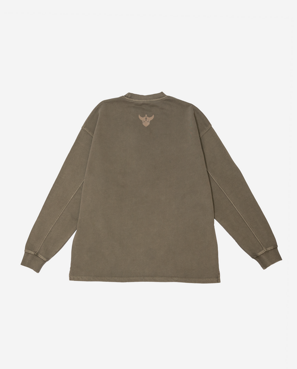 Zealots Luxe Flocked Khaki Crewneck ZEALOTS LABEL