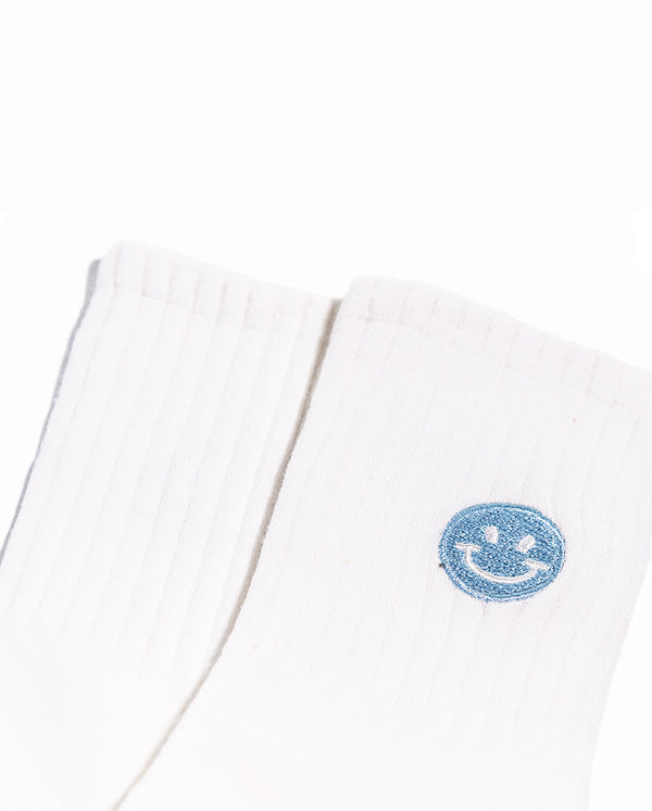 Crew Socks with Custom Simley Embroidery (3 Pairs) INKUTTU