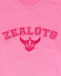 ZEALOTS Shock-Pink Sweatshirt - Satin Stitch Embroidery Branding ZEALOTS